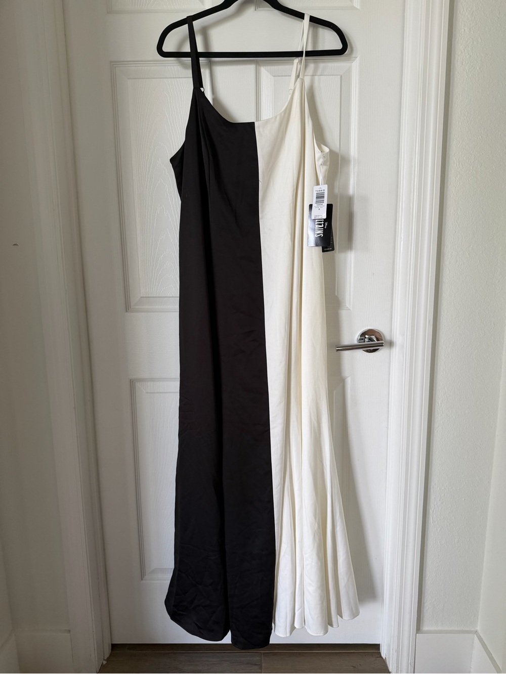 Torrid Disney Cruella Black and White Colorblock Maxi Slip Dress
